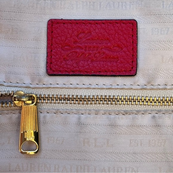 Ralph Lauren❤️ Large Pebble Leather Slouchy Satchel Crossbody Bag in Red - Picture 10 of 15